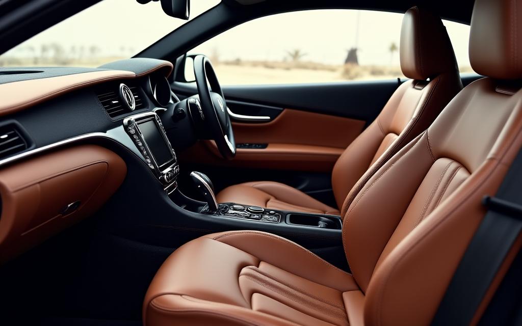 Interno di un'auto di lusso dopo un detailing professionale a Milano