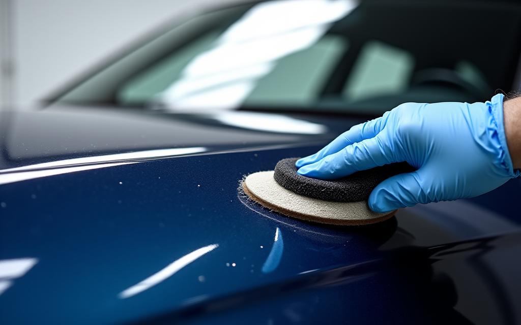 Applicazione di ceramic coating su un'auto sportiva per una protezione vernice high-end